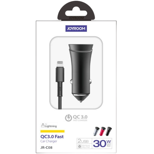 Telefon adapteri Joyroom JR-C08 Dual Ports Car Charger - Thumbnail 3