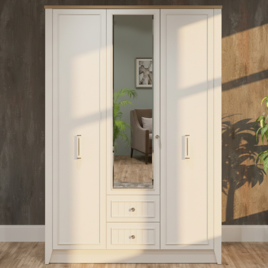 Dolab - uşaq mebeli Perla REYN 3 QAPILI DUB KRAFT ZOLOT BELIY SNEQ