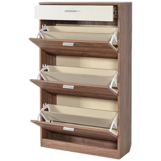 Ayaqqabı dolabı Perla Trio 3 siyirməli  Orex tünd selekt + Fil sümüyü - Thumbnail 1