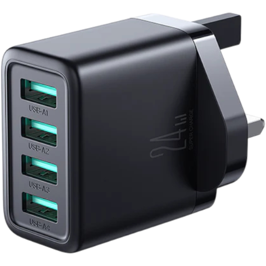 Telefon adapteri Joyroom JR-TCN03 4.8A 4USB Charger -Black - Thumbnail 1