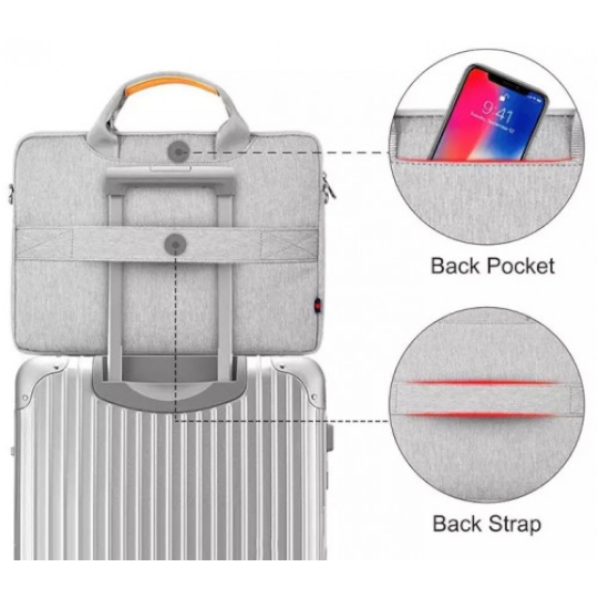 Notbuk çantası Wiwu Pioneer Shoulder Bag 14" Gray  31050 - Thumbnail 2