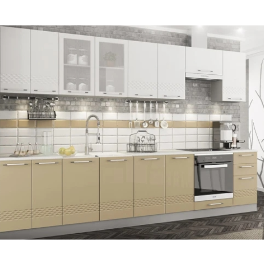 Mətbəx şkafı Perla Kaplya (Ağ-Kapuçino)