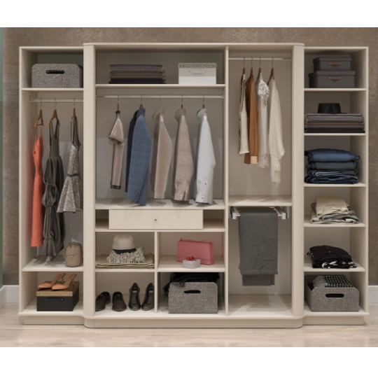 Dolab Perla Yataq dəsti "AURA" 5 Qapılı - Vizon Bej + Satin -  - Thumbnail 1