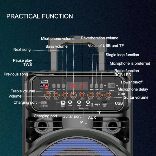 Səsgücləndirici Sing-E JQS9033 60W 10X2 2IN1 - Thumbnail 2