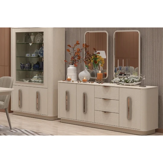 Kamod Perla Qonaq dəsti  AURA Vizon Bej + Satin - 1860 x 836 x