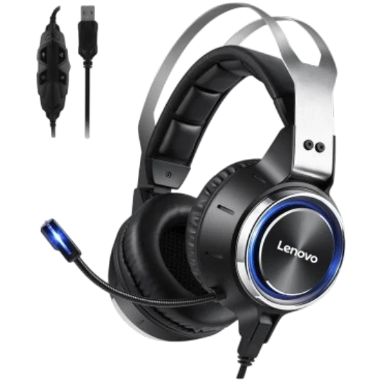 Oyun Qulaqlığı Lenovo HS25 Wired Gaming Headset Black - Thumbnail 1