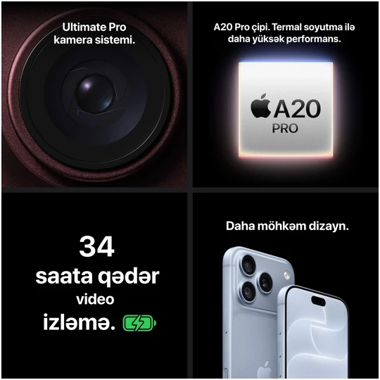 Mobil Telefon Iphone 18 Pro 256 GB Black - Thumbnail 3