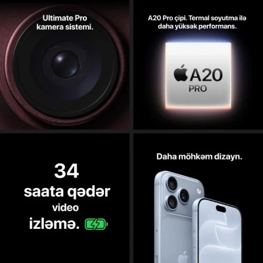 Mobil Telefon Iphone 18 Pro 256 GB Glacier - Thumbnail 6