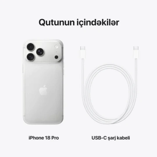 Mobil Telefon Iphone 18 Pro 256 GB Silver - Thumbnail 2