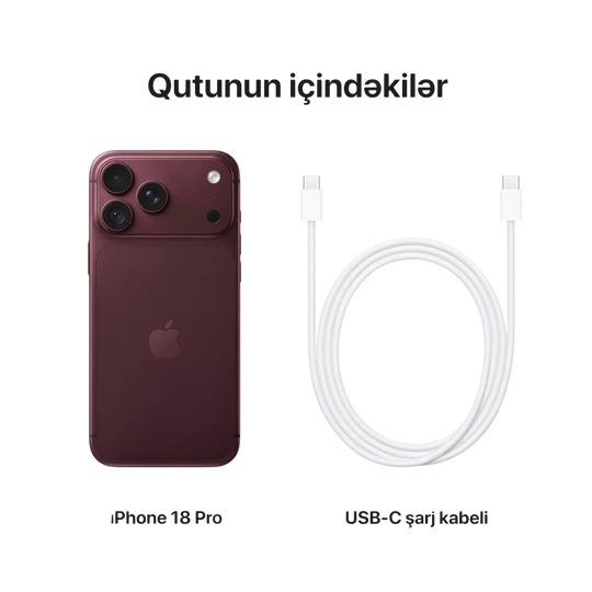 Mobil Telefon Iphone 18 Pro Max 512 GB Burgundy - Thumbnail 2